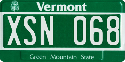 VT license plate XSN068
