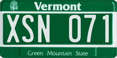 VT license plate XSN071