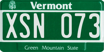 VT license plate XSN073