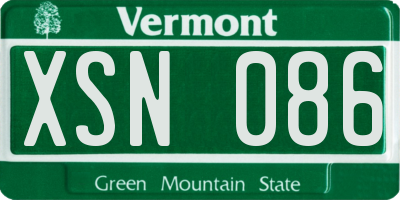 VT license plate XSN086