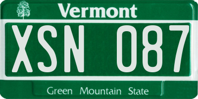 VT license plate XSN087