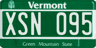 VT license plate XSN095