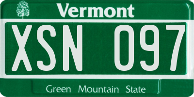 VT license plate XSN097