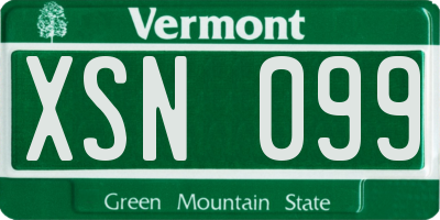 VT license plate XSN099