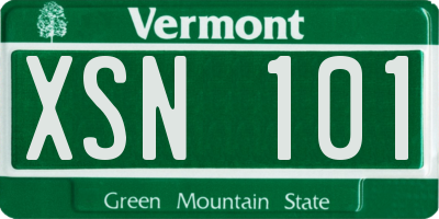 VT license plate XSN101