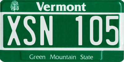 VT license plate XSN105