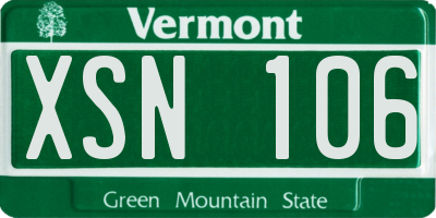 VT license plate XSN106