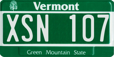 VT license plate XSN107