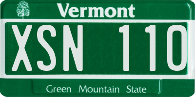 VT license plate XSN110