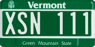VT license plate XSN111
