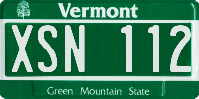 VT license plate XSN112