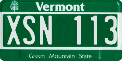 VT license plate XSN113