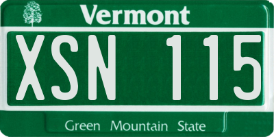 VT license plate XSN115