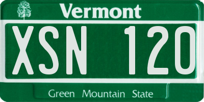 VT license plate XSN120