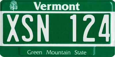 VT license plate XSN124