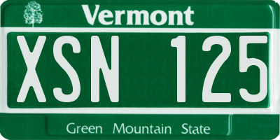 VT license plate XSN125