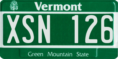 VT license plate XSN126