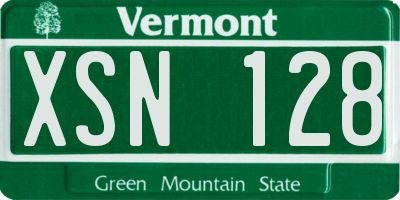 VT license plate XSN128
