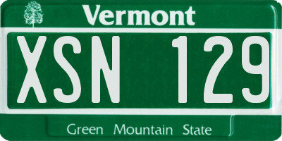 VT license plate XSN129
