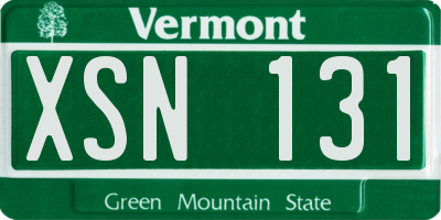 VT license plate XSN131