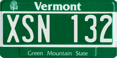 VT license plate XSN132