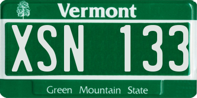 VT license plate XSN133