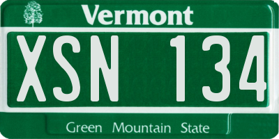 VT license plate XSN134