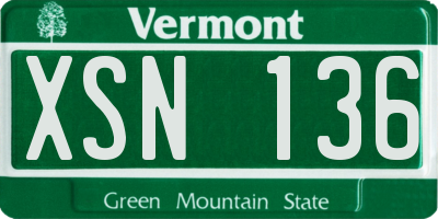 VT license plate XSN136