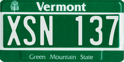 VT license plate XSN137