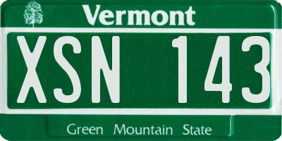 VT license plate XSN143