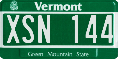 VT license plate XSN144