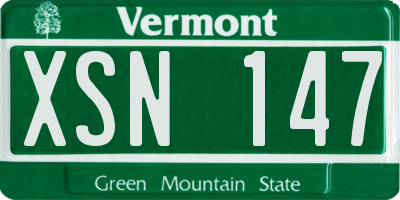 VT license plate XSN147