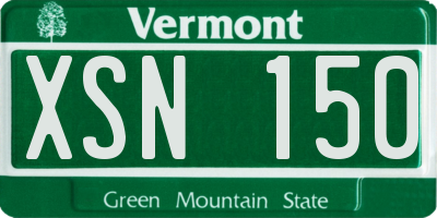 VT license plate XSN150