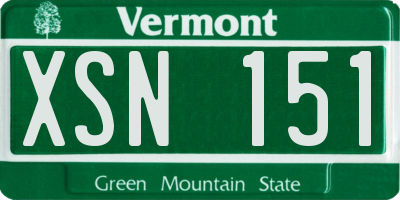 VT license plate XSN151
