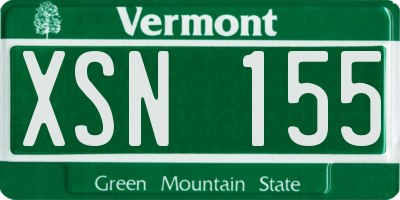 VT license plate XSN155