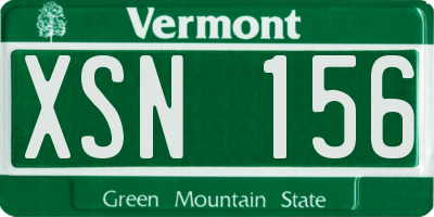 VT license plate XSN156