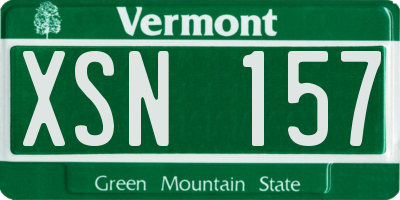 VT license plate XSN157