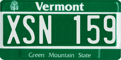 VT license plate XSN159
