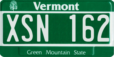 VT license plate XSN162
