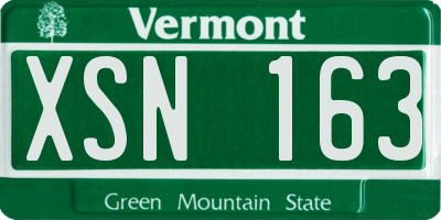 VT license plate XSN163
