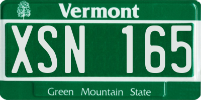 VT license plate XSN165