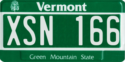 VT license plate XSN166
