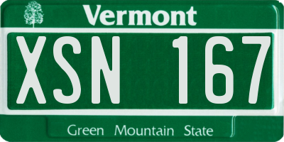 VT license plate XSN167