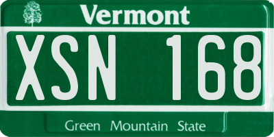 VT license plate XSN168