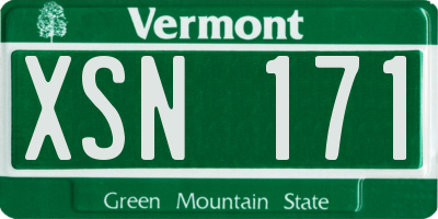 VT license plate XSN171