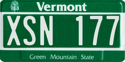 VT license plate XSN177