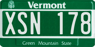 VT license plate XSN178