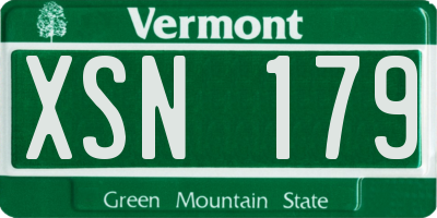VT license plate XSN179