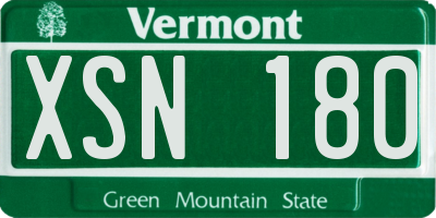 VT license plate XSN180