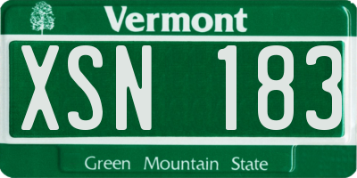 VT license plate XSN183